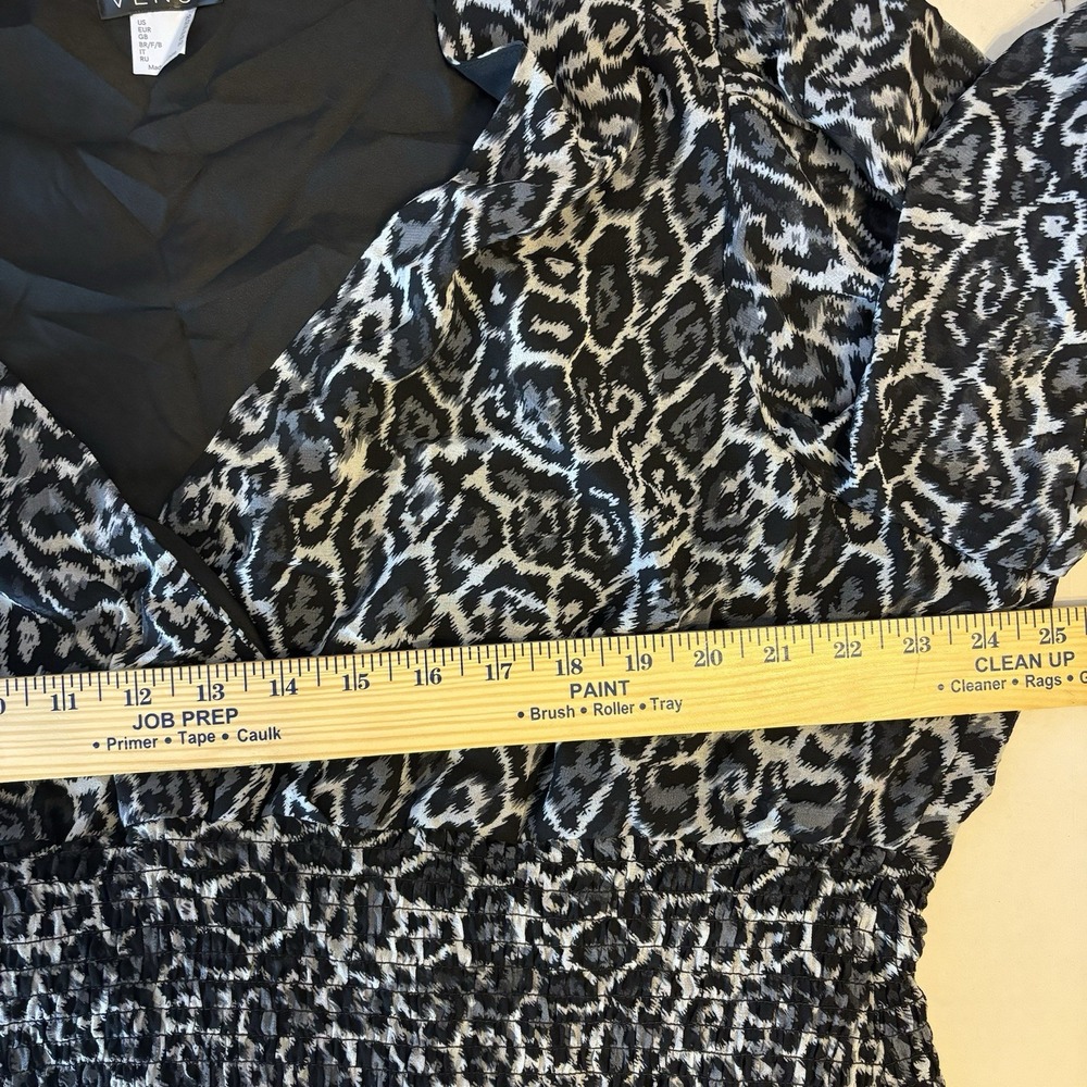Babydoll Animal Print Dress Plus 20 Witch Flowy Black Gray Whimsigoth Ruffle Y2K - Picture 9 of 12